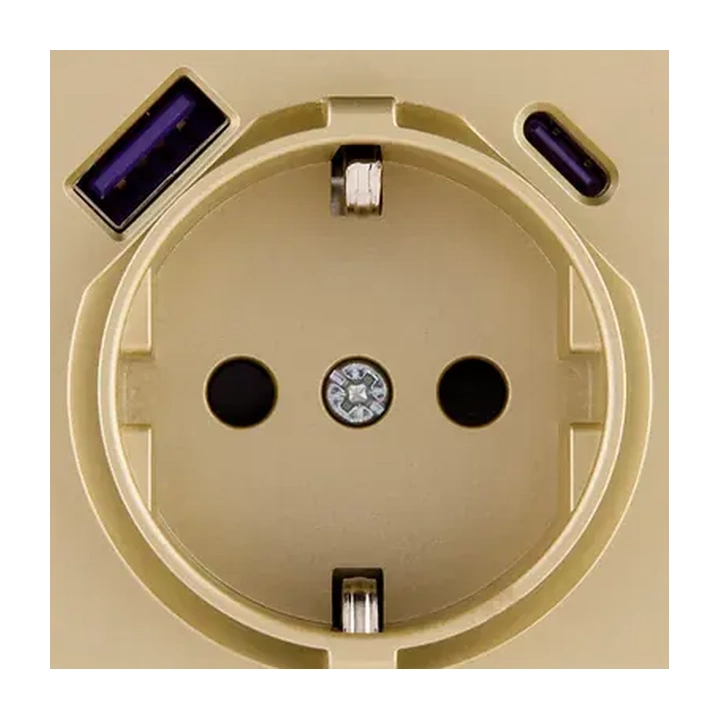 Накладка розетки USB A+C 20W  Золотой бархат серия G Glass