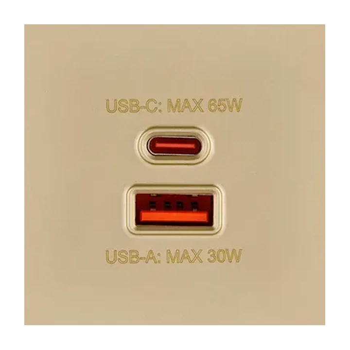 Накладка розетки USB A+C 65W  Золотой бархат серия G Glass