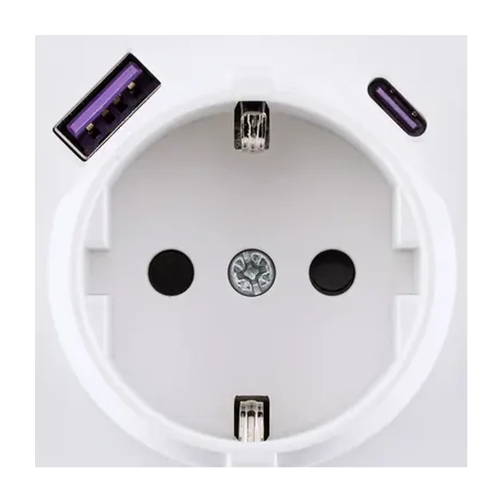 Накладка розетки USB A+C 20W  Белый бархат серия G Plast