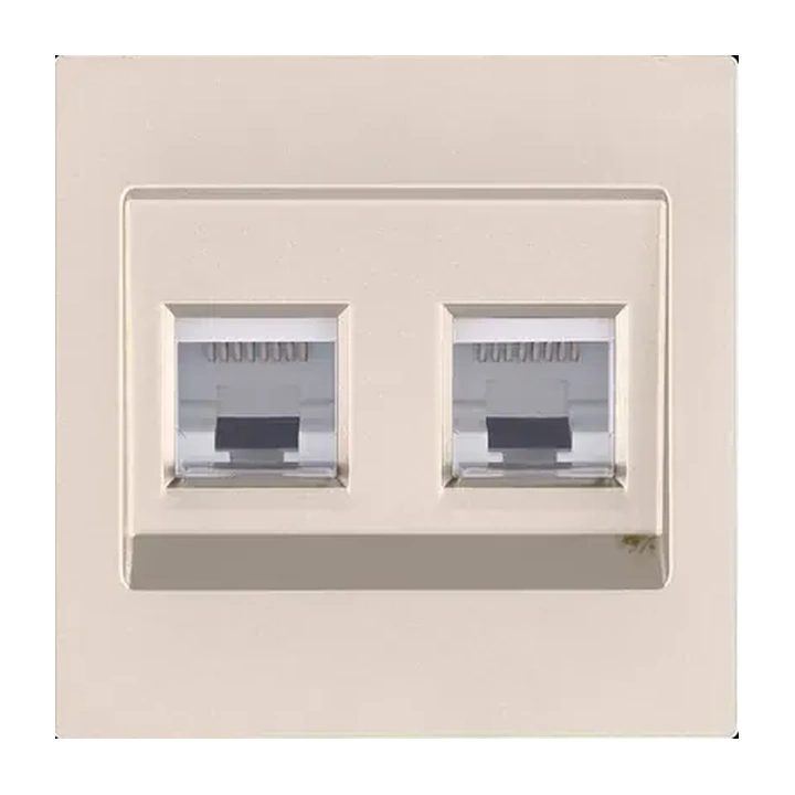 Накладка двойной розетки Ethernet RJ45 Cat.6  Кашемир бархат серия G Plast