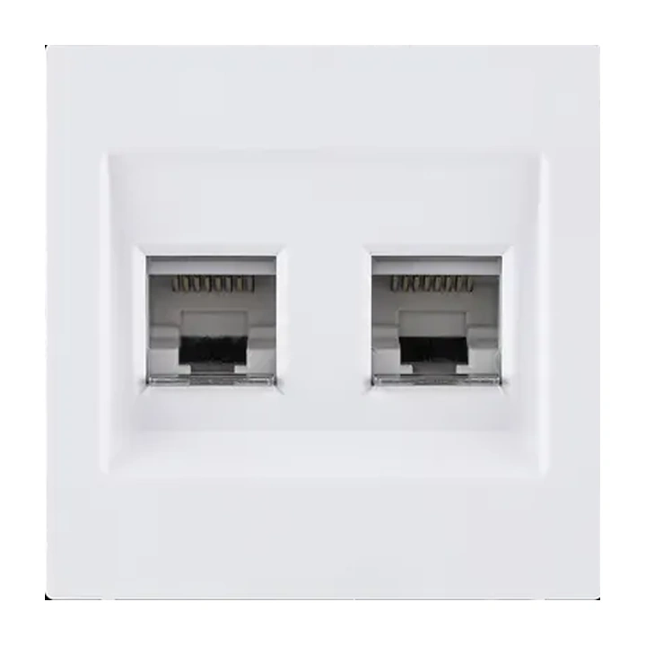Накладка двойной розетки Ethernet RJ45 Cat.6  Белый бархат серия G Plast