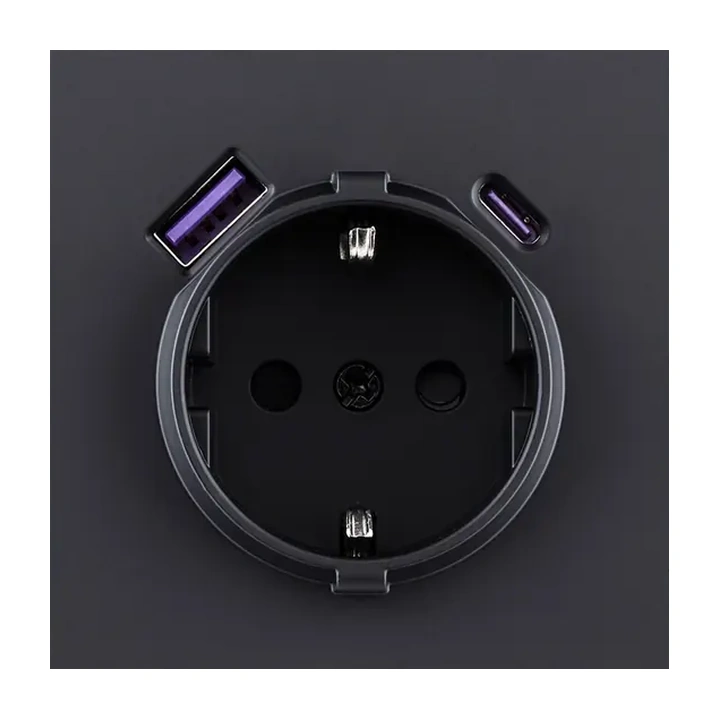 Накладка розетки USB A+C 20W  Черный бархат серия Z