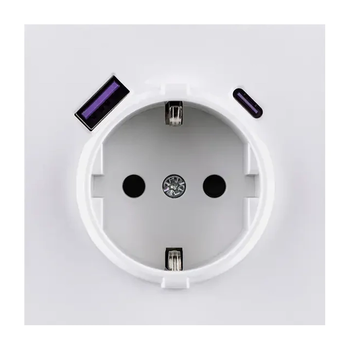 Накладка розетки USB A+C 20W  Белый глянцевый серия Z