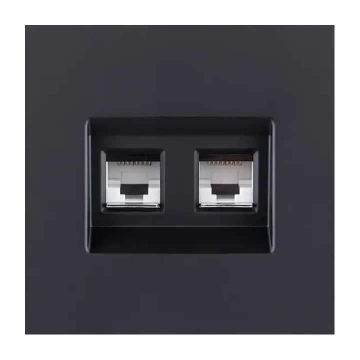 Накладка двойной розетки Ethernet RJ45 Cat.6  Черный бархат серия Z