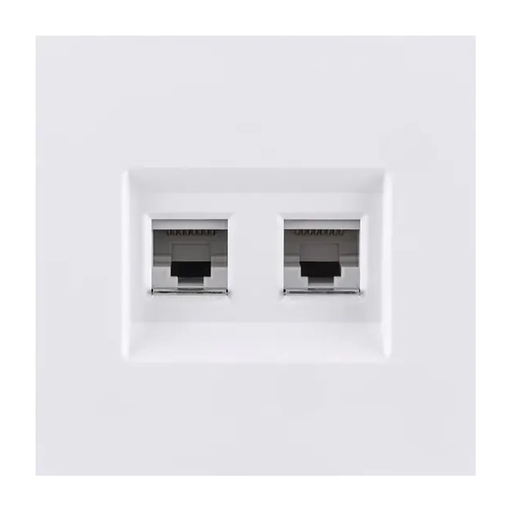 Накладка двойной розетки Ethernet RJ45 Cat.6  Белый бархат серия Z