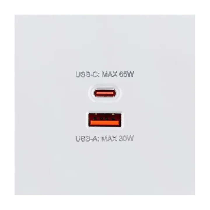 Накладка розетки USB A+C 65W  Белый глянцевый серия Z