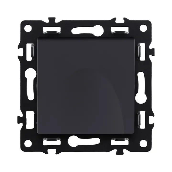 Розетка штепсельная 16A/250 В с крышкой  черный бархат серия G