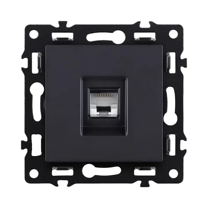 Розетка Ethernet RJ45 Cat.6  черный бархат серия G
