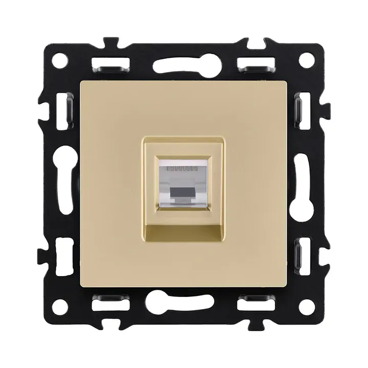 Розетка Ethernet RJ45 Cat.6  золотой бархат серия G