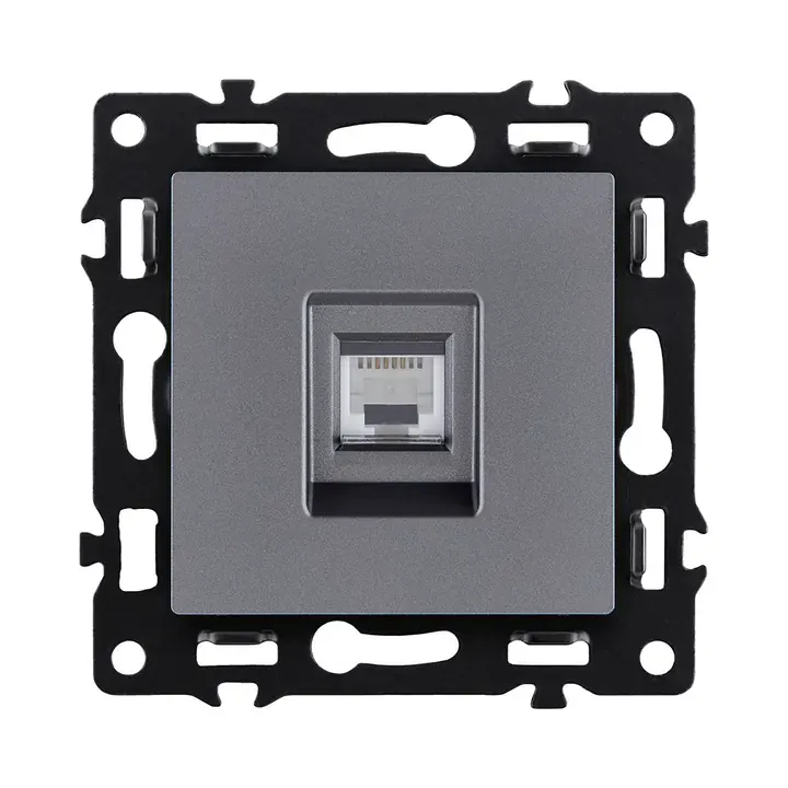 Розетка Ethernet RJ45 Cat.6  серый бархат  серия G