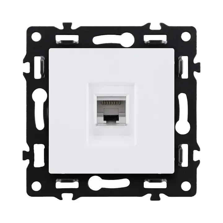 Розетка Ethernet RJ45 Cat.6  белый бархат серия G