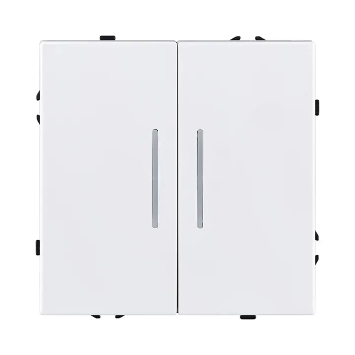 Выключатель 2-клавишный 10А/250В с LED подсветкой  белый бархат серия Z