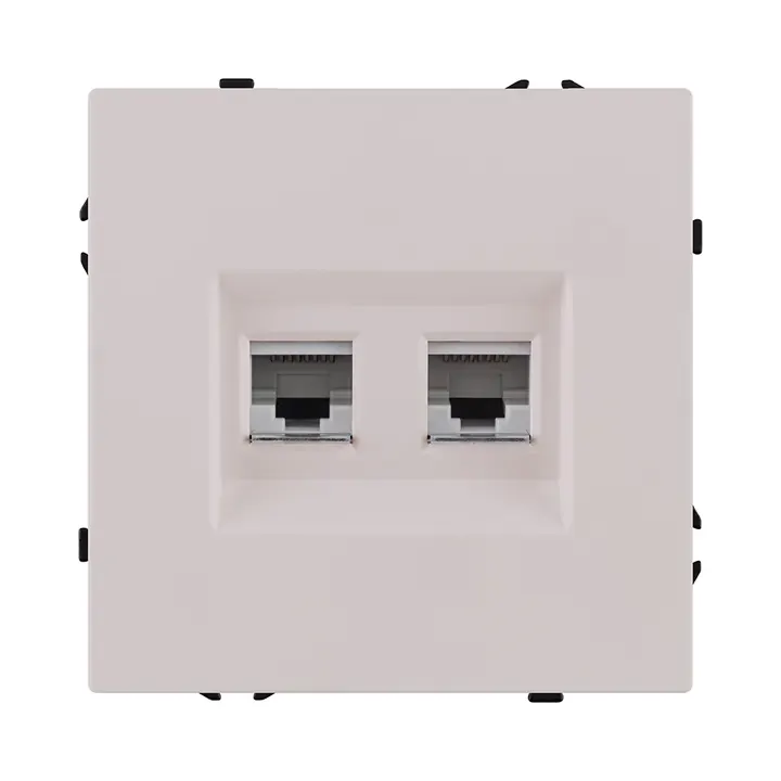 Розетка двойная Ethernet RJ45 Cat.6  кашемир бархат серия Z