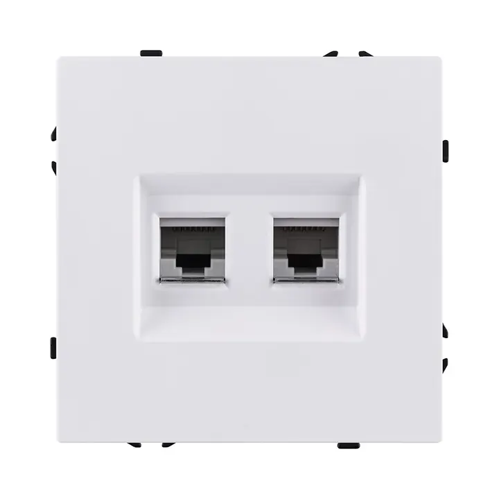 Розетка двойная Ethernet RJ45 Cat.6  белый глянцевый серия Z