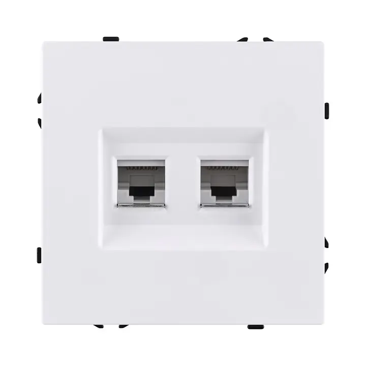Розетка двойная Ethernet RJ45 Cat.6  белый бархат серия Z