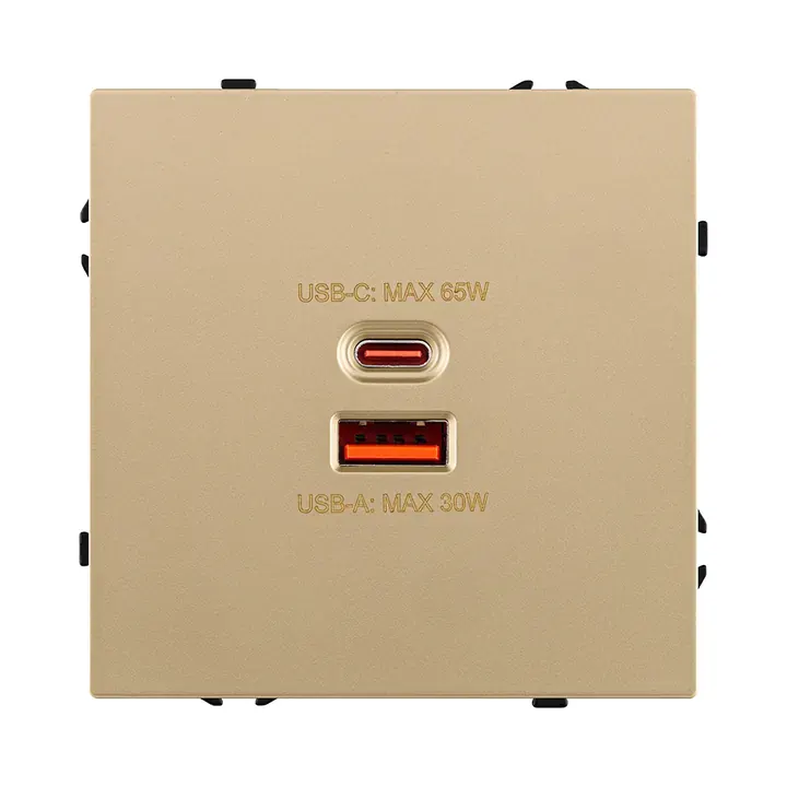 Розетка USB A+C 65W  золотой бархат серия Z